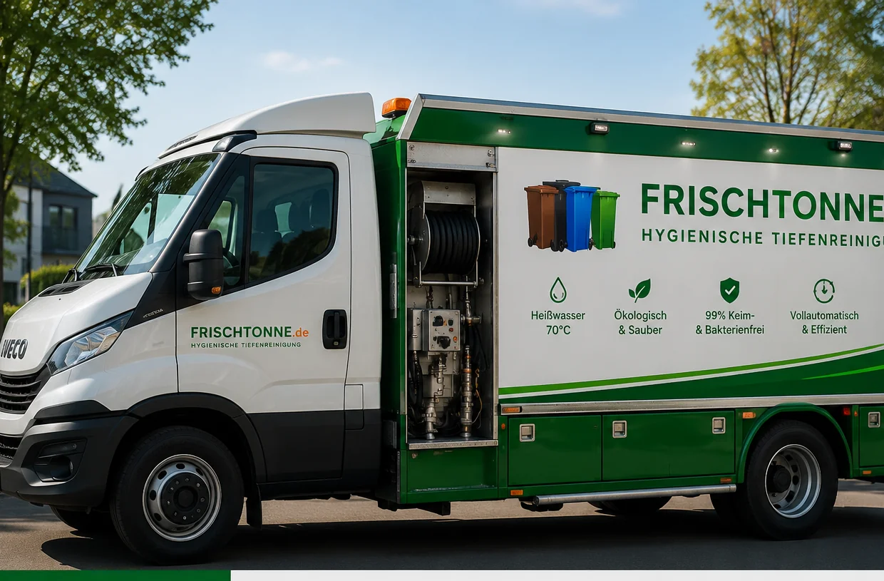 FrischTonne Fahrzeug für professionelle Mülltonnenreinigung